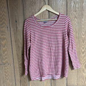 JJill 100% cotton heavy knit long sleeve striped stretch tee women’s size S